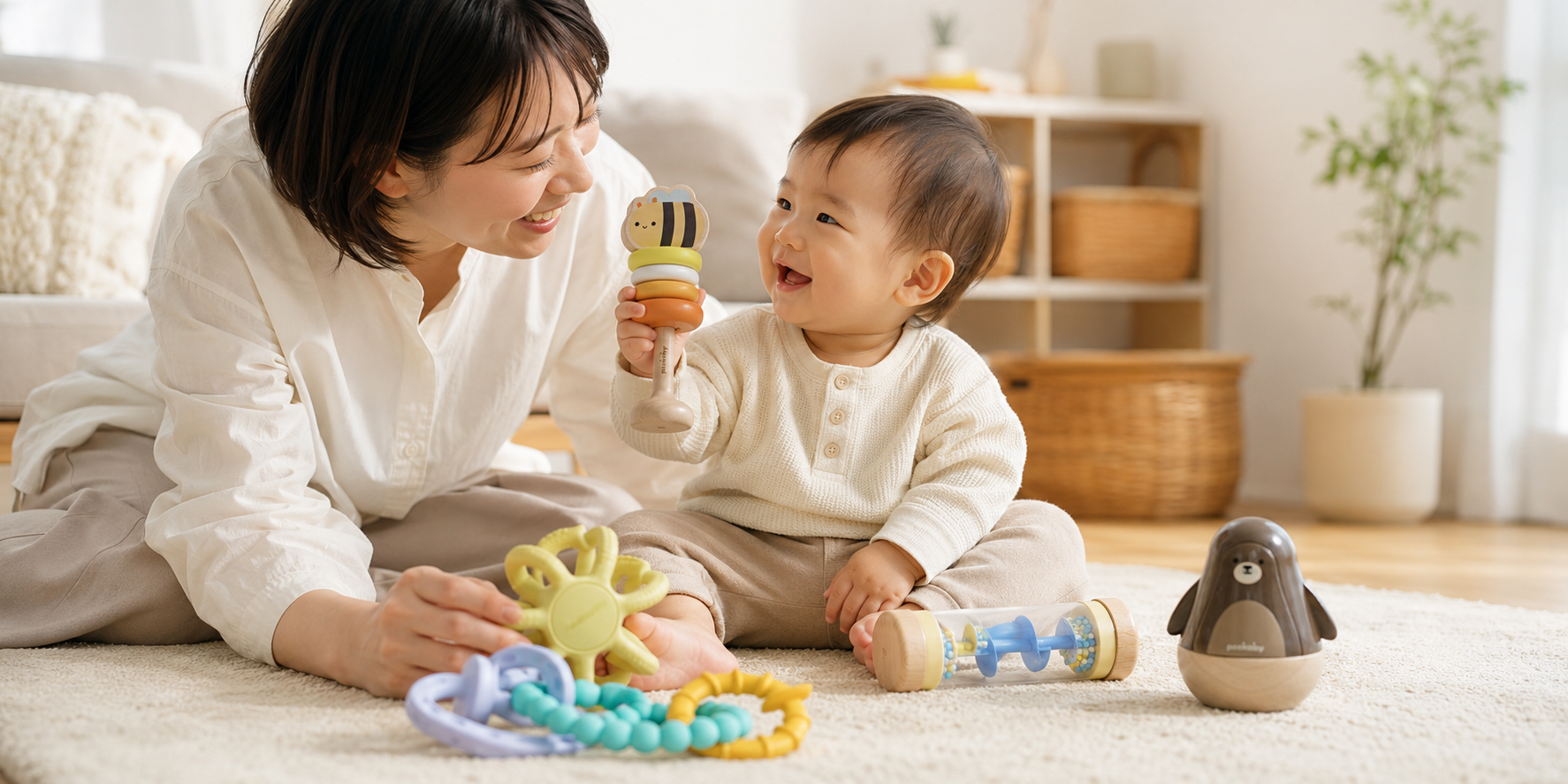 ピカビーで遊ぶ親子